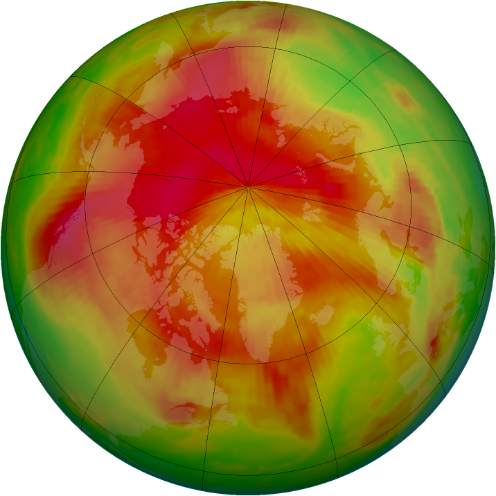 Arctic ozone map for 14 April 1982